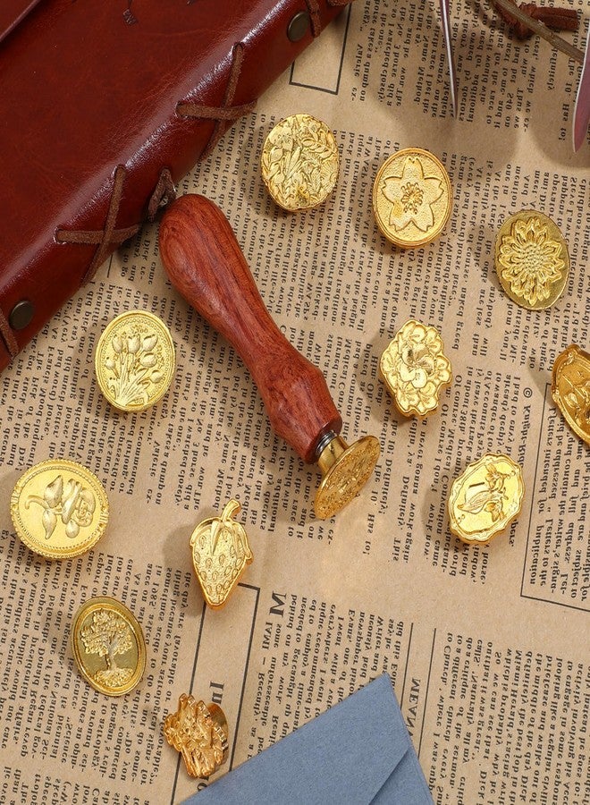 مجموعة طوابع شمعية مكونة من 12 قطعة، شمع ذهبي مع ختم بارز، ختم مناسب لدعوات الزفاف، والبطاقات المصنوعة يدويًا، وعلب الهدايا، ودفاتر القصاصات القديمة، وهواة الجمع. - Image 3